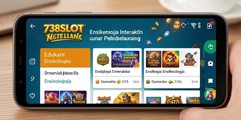 Tampilan antarmuka pengguna aplikasi 738SLOT yang informatif.