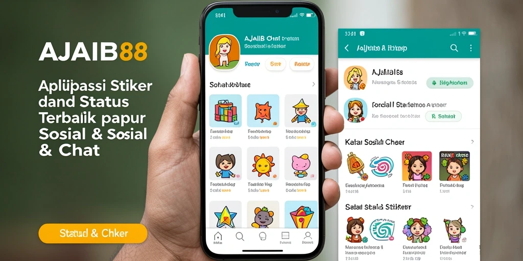 Antarmuka AJAIB88 yang menarik dengan koleksi stiker beragam.