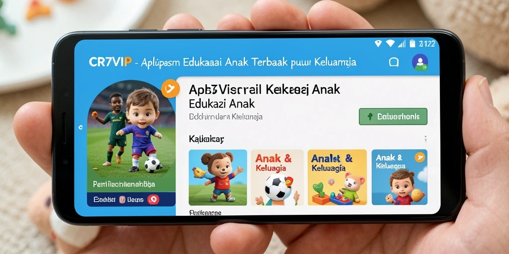 Antarmuka aplikasi CR7VIP yang interaktif dan ramah anak.