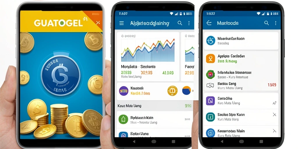 Tampilan utama GUATOGEL dengan informasi kurs mata uang.