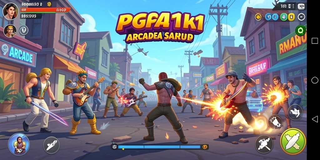 Antarmuka PG11 dengan tampilan grafis menarik dan kontrol responsif.