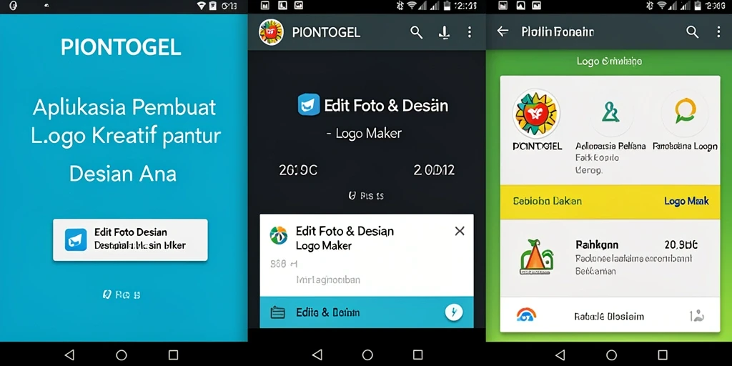 Antarmuka intuitif PIONTOGEL untuk pembuatan logo yang kreatif.