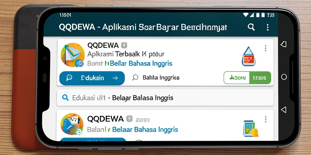 Antarmuka aplikasi QQDEWA untuk belajar bahasa Inggris.