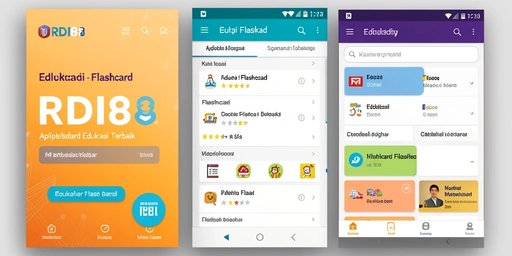 Tampilan user-friendly aplikasi RDI88 dengan fungsi Flashcard.