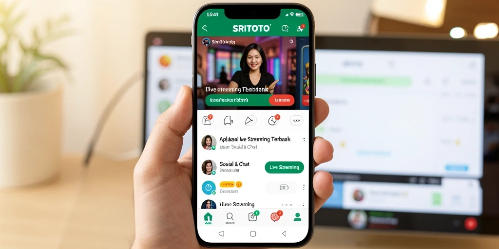 Tampilan antarmuka SRITOTO yang modern dan fungsional untuk Live Streaming.