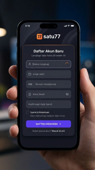 Panduan Registrasi Akun baru satu77 secara Mudah